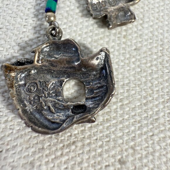 Shube's Manufacturing Sterling Silver Noahs Ark Dangle Earrings Signed - Picture 4 of 10